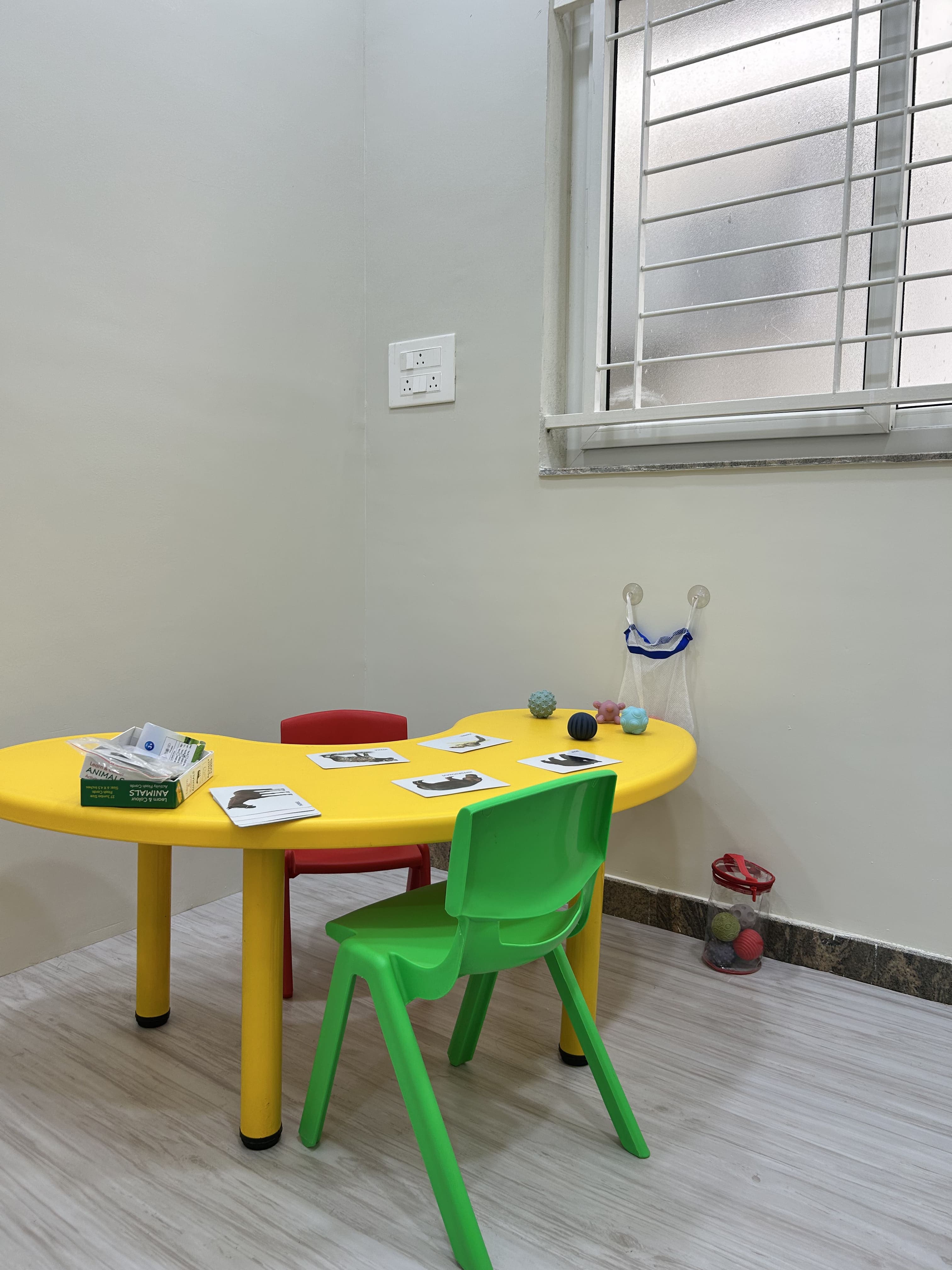 Children's therapy room with colourful activity table